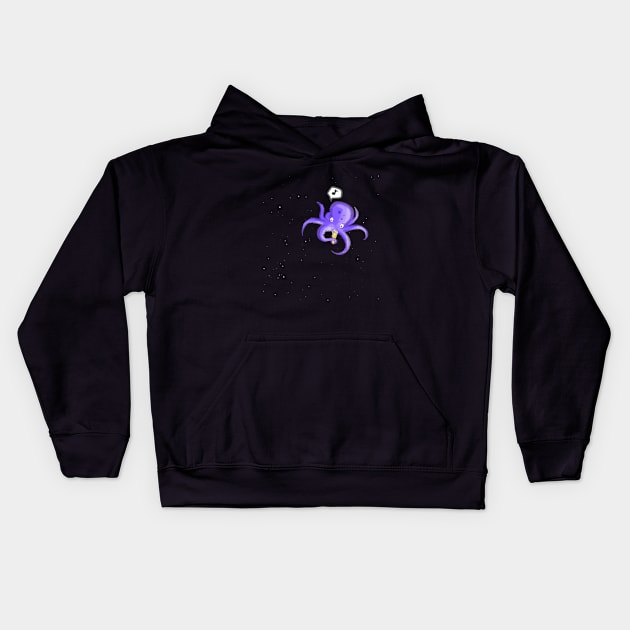 Space Octopus Eating Ice Cream in Space Kids Hoodie by ninthtale